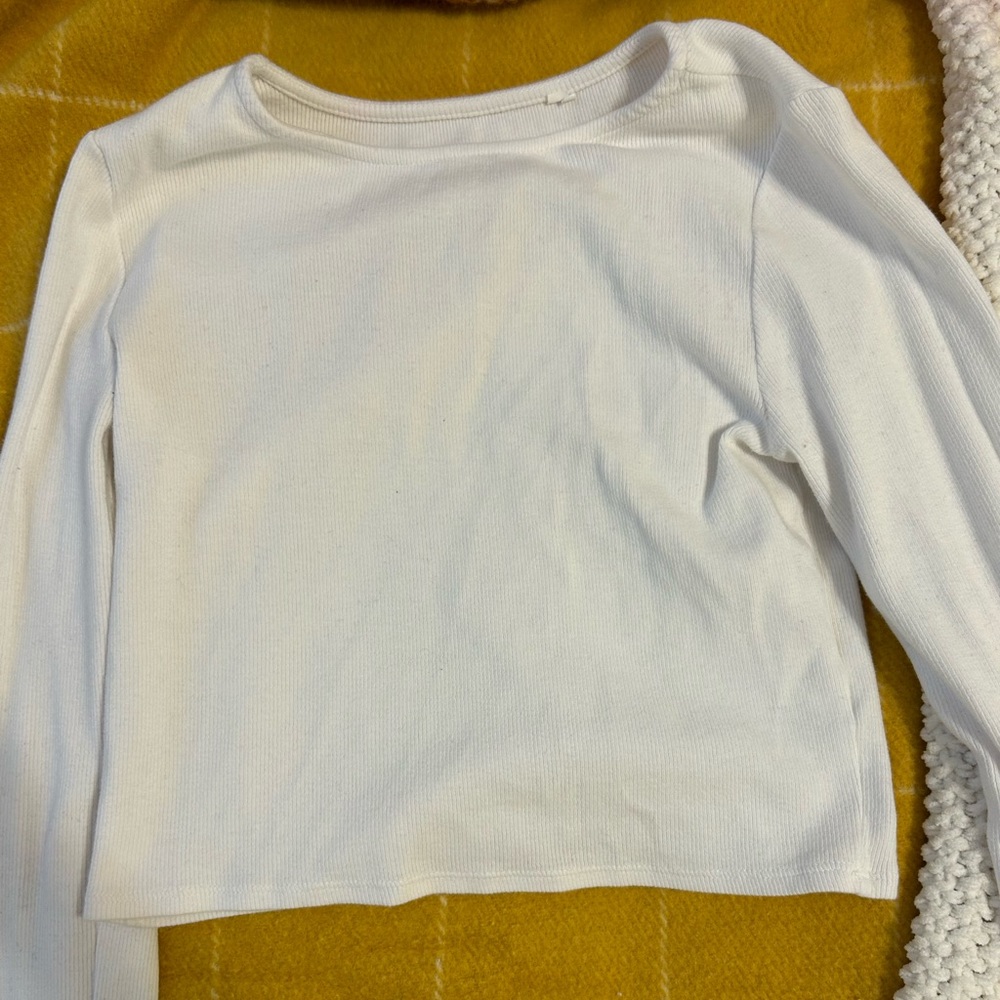 Pacsun white cropped long sleeve